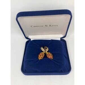 Camrose & Kross Jacqueline B Kennedy Red Rhinestone Berry Brooch w/ Box & COA
